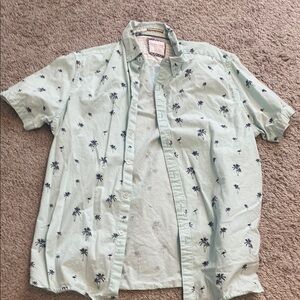 Men's Button-Up Shirt size large bundle denim & flower